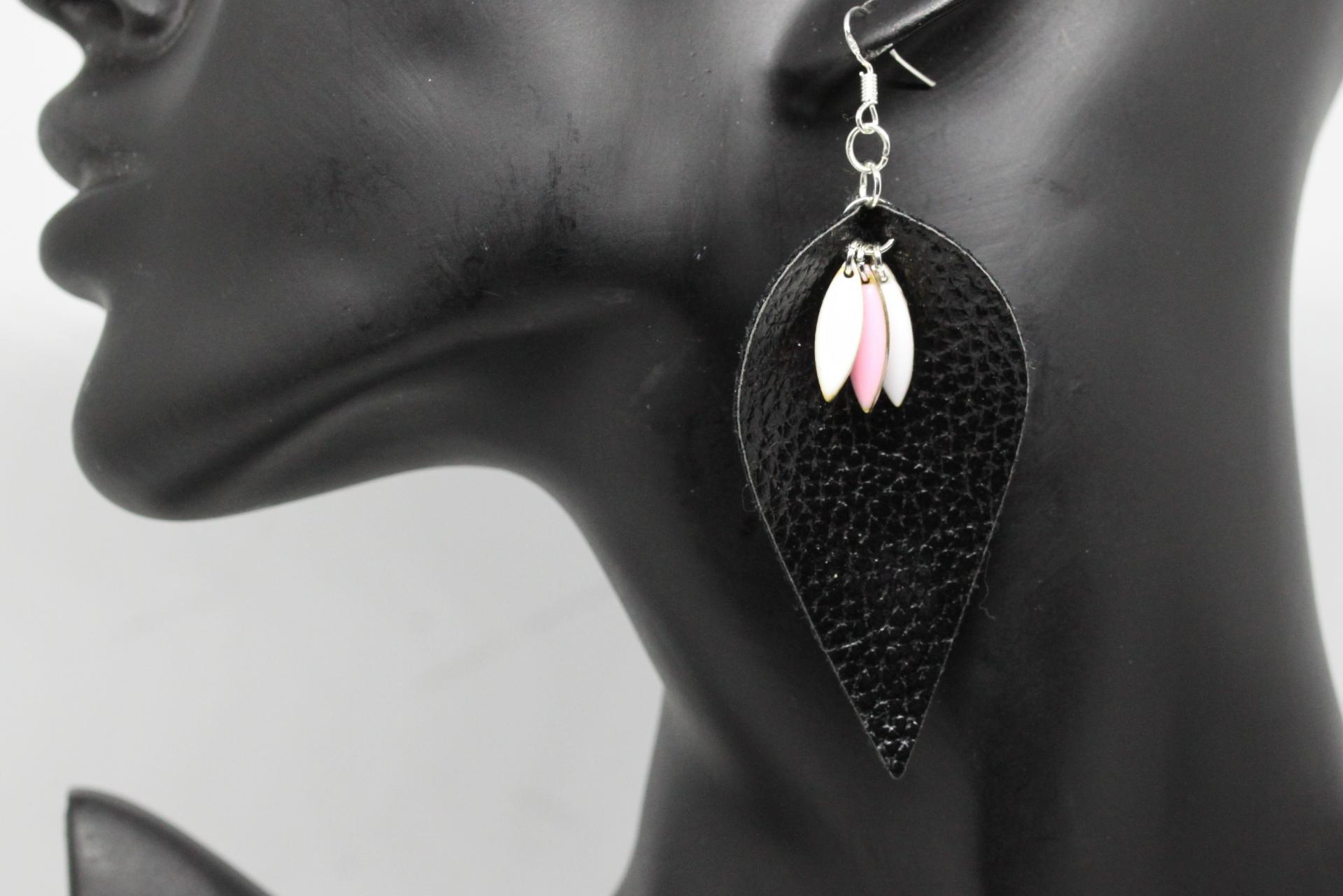 Cuir noir roseblanc